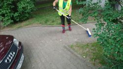 ul. 5 Marca (skwer) - oczyszczanie chodników z traw